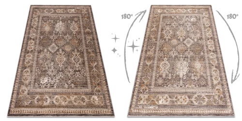 Dywan vintage Laris 734 Ramka jasny brąz/beż błyszcząca strona