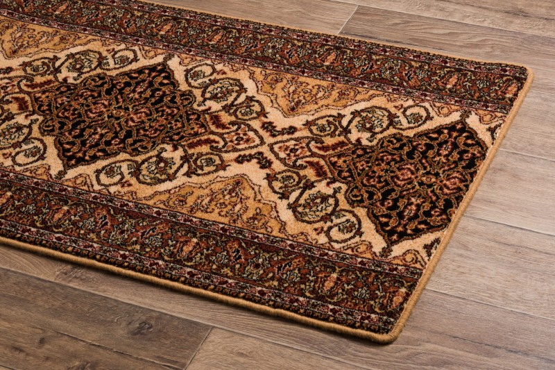 chodnik wełniany na metry Agnella Isfahan Leyla bursztyn