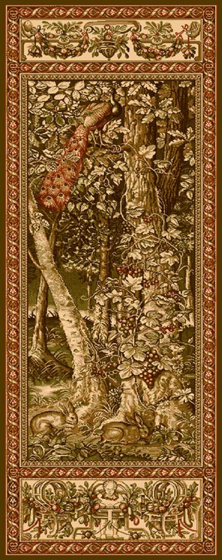 Dywan wełniany jak arras Agnella Agnus Paw jasna zieleń