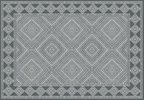 Dywan syntetyczny FD Avanti Iris szary rzut z boku