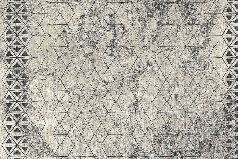 W poziomie dywan wełniany geometryczny Agnella Agnus Bateja beż (binding)