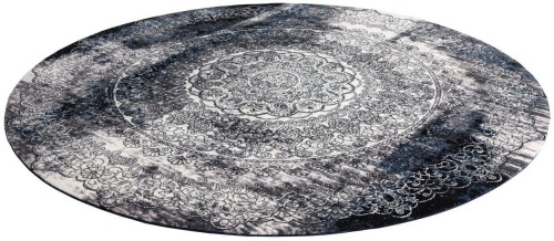 Dywan wełniany okrągły Agnella Agnus Currus czarny - zdjęcie pod kątem