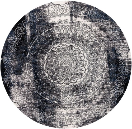 Dywan wełniany okrągły Agnella Agnus Currus kolor czarny