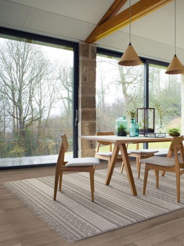 Dywan wełniany w pasy Agnella Noble Oni jasny szary do salonu