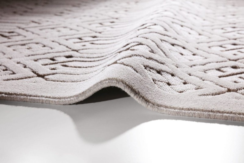 Dywan wełniany Agnella Noble Dive jasny szary - bok