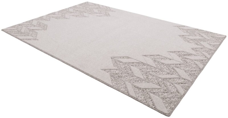Dywan wełniany Agnella Noble Credo jasny szary - rzut ukośny