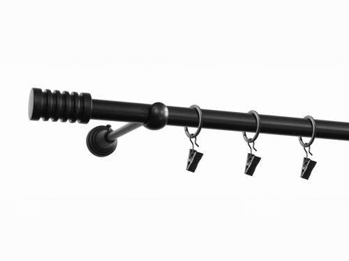 Karnisz Gardinia Porto pojedynczy 19 mm czarny