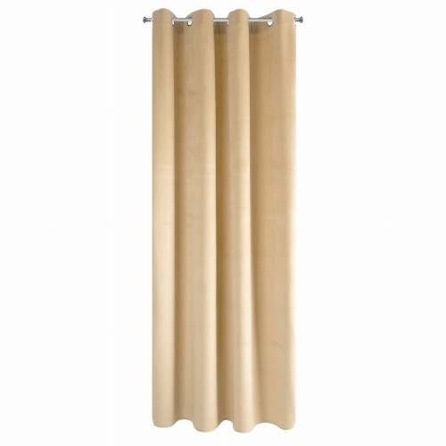 Zasłona gotowa zaciemniająca PIERRE  VELVET na przelotkach ciemny capuccino 140x250cm