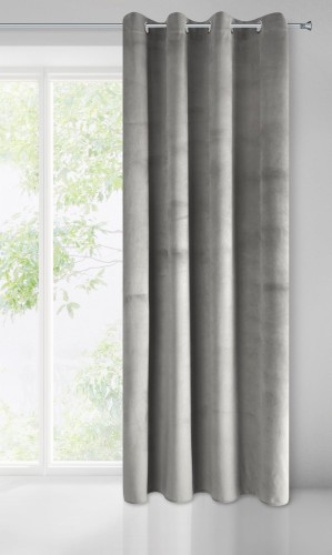 Zasłona gotowa zaciemniająca PIERRE VELVET na przelotkach srebrny_dywanywitek_pl_3