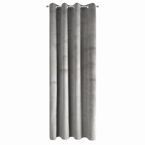 Zasłona gotowa zaciemniająca PIERRE  VELVET na przelotkach srebrny 140x250cm