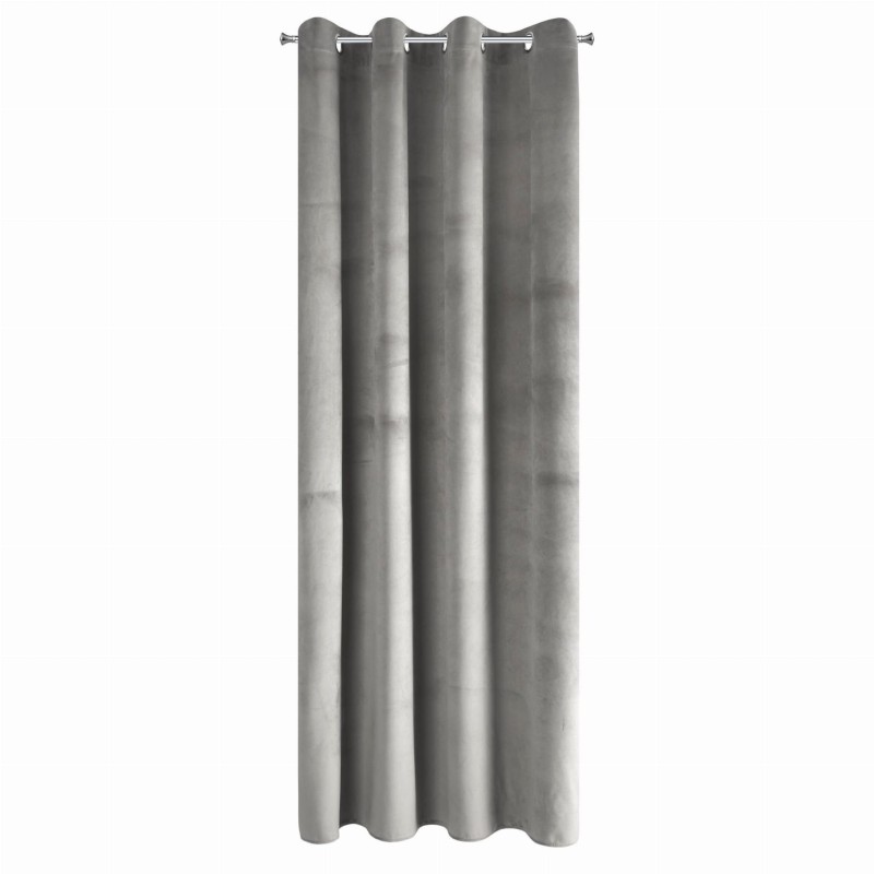 Zasłona gotowa zaciemniająca PIERRE VELVET na przelotkach srebrny_dywanywitek_pl_