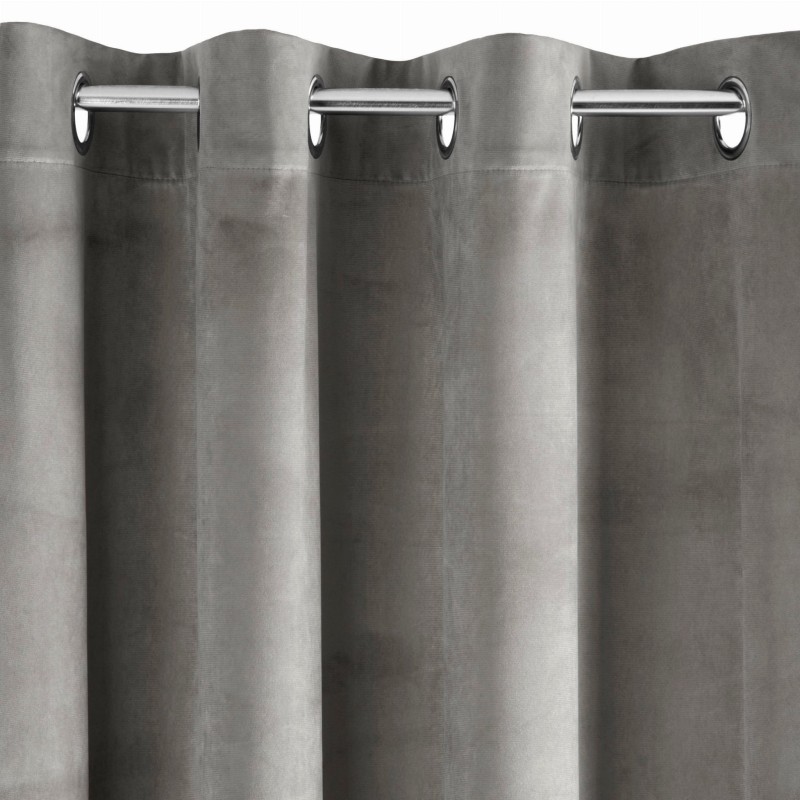 Zasłona gotowa zaciemniająca PIERRE VELVET na przelotkach srebrny_dywanywitek_pl_4