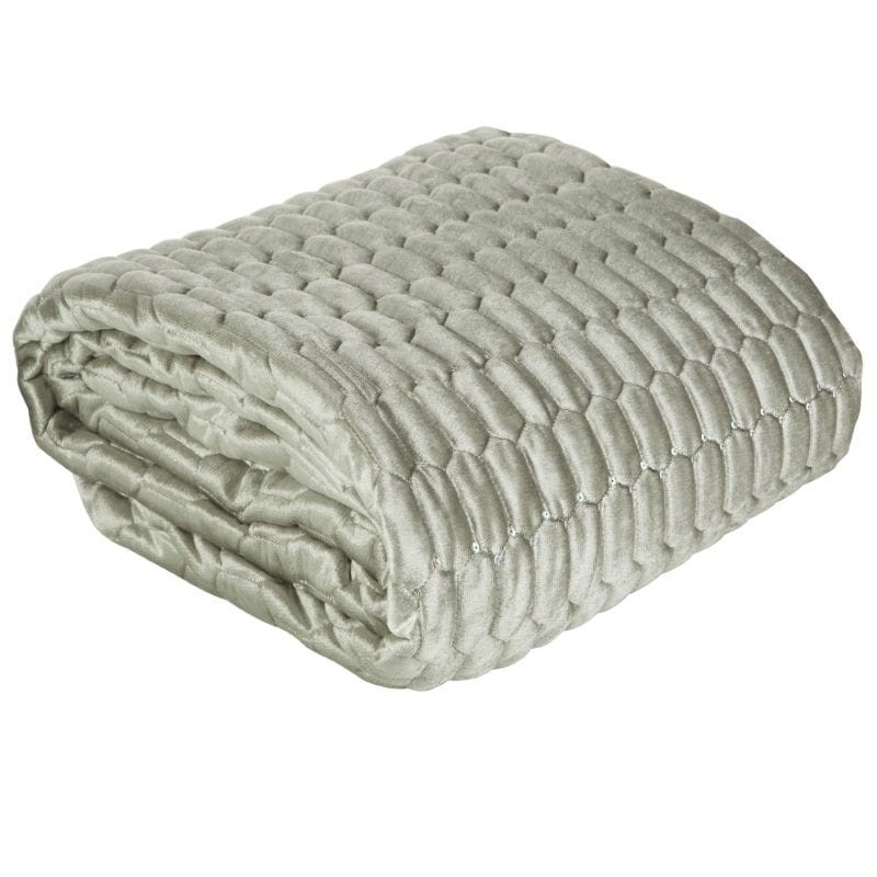 Narzuta pikowana Alli srebrna 220x240 cm złożona