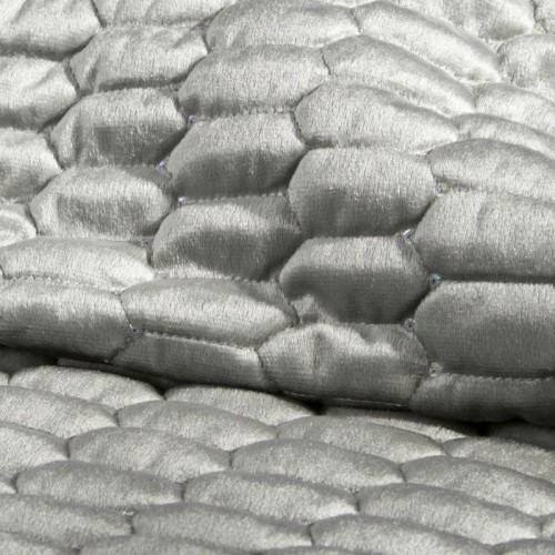 Narzuta srebrna 220x240 cm pikowana Alli detal