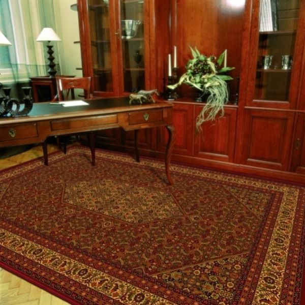 Dywan wełniany Dywilan Polonia Wawelski burgund w gabinecie