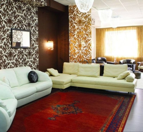 Dywan wełniany Dywilan Polonia Samarkand rubin aranżacja