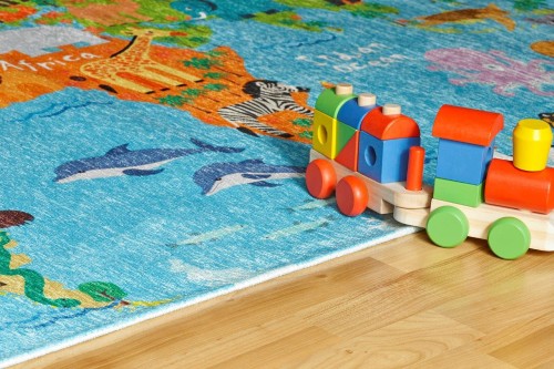 Bok dywanu Obsession Torino Kids TOK233 world map