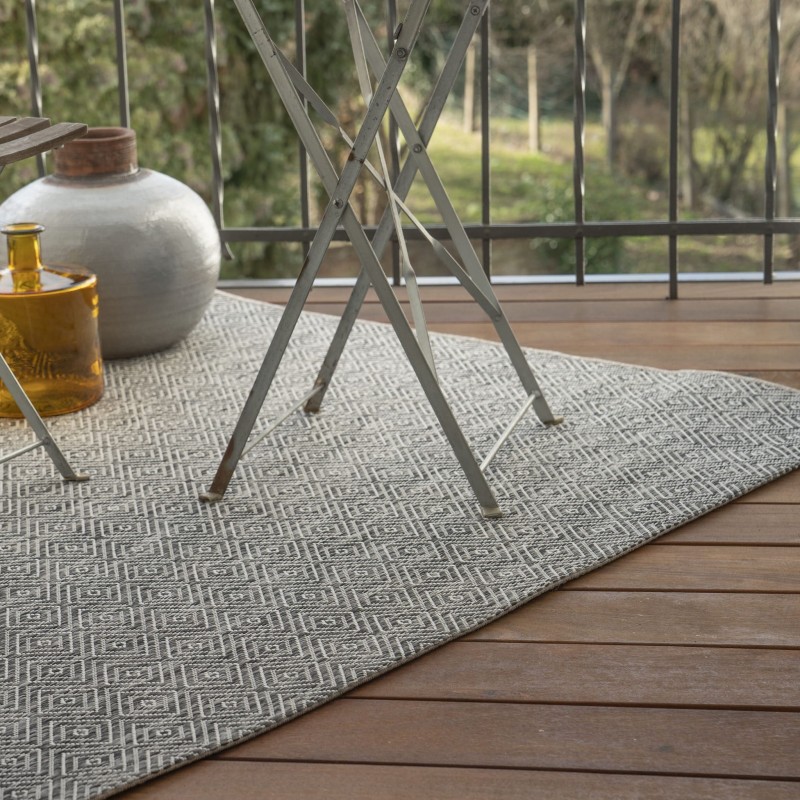 Dywan 3d zewnętrzny Obsession Nordic NIC870 grey na tarasie
