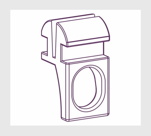 Biały suwak oczko do szyny KS System