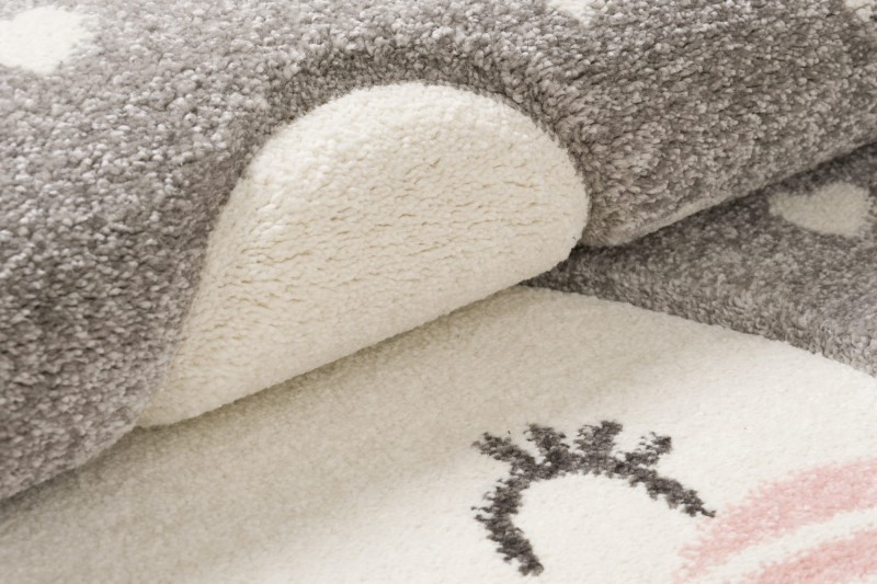 Runo dywanu dla dzieci zajączek Smart Kids 22721 szaro-różowego