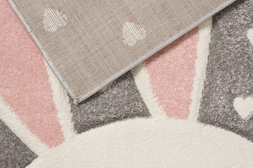Spód dywanu dla dzieci zajączek Smart Kids 22721 szaro-różowego