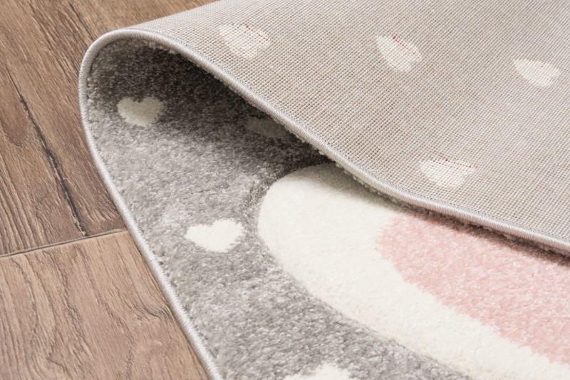 Bok dywanu dla dzieci zajączek Smart Kids 22721 szaro-różowego