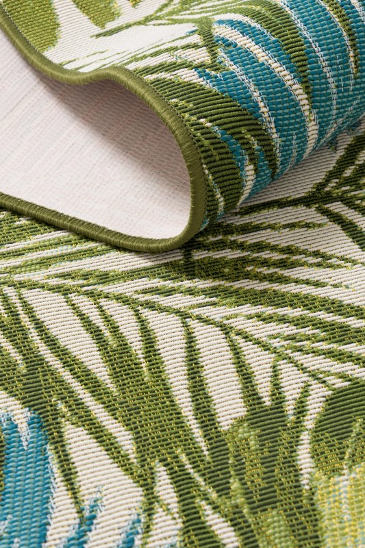 Obszycie i spód antypoślizgowy w dywanie Jungle Liście 07