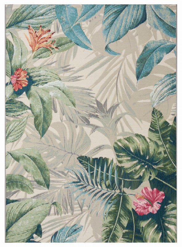 Tropikalny dywan Jungle Liście i Kwiaty 06