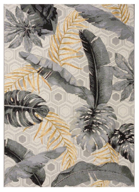 Szary dywan w liście Jungle 05