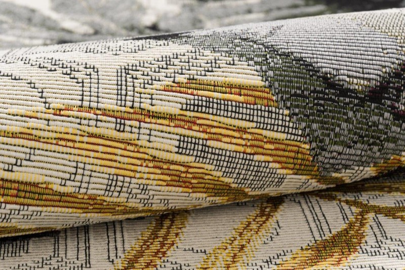 Dywan płaski Jungle szare liście 05