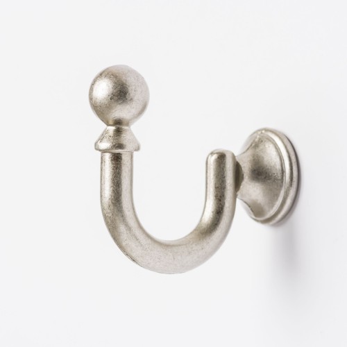 Haczyk do zasłon i firan srebrny mat