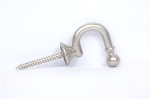 Mały haczyk do zasłon srebrny mat