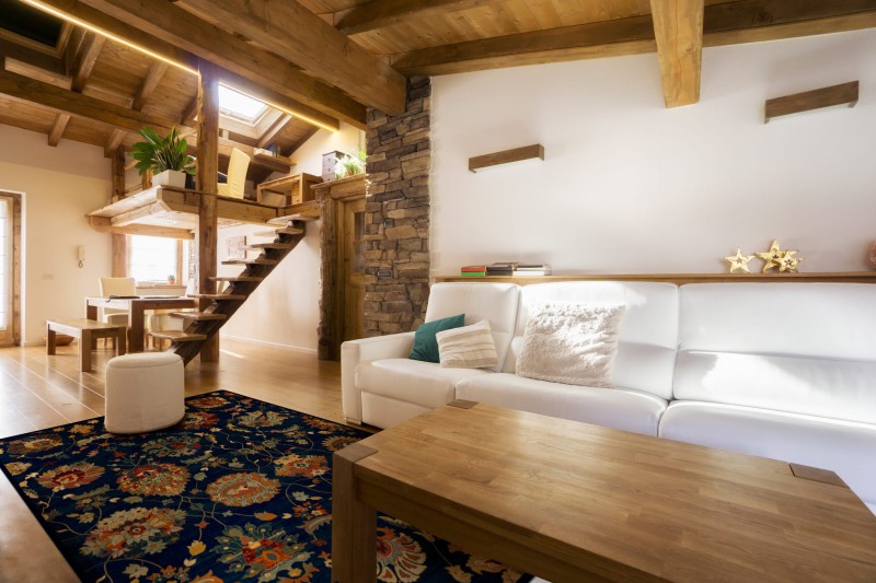 Dywan tradycyjny wełniany Dywilan Superior Latica navy w salonie