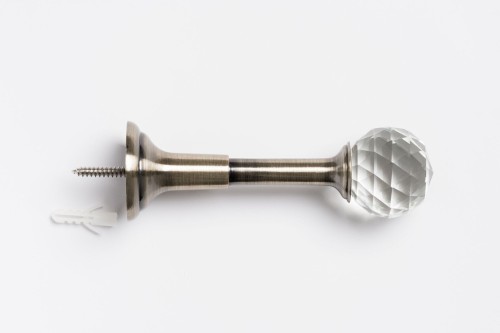 Uchwyt do zasłon Gałka Crystal złoty antyk/kryształ