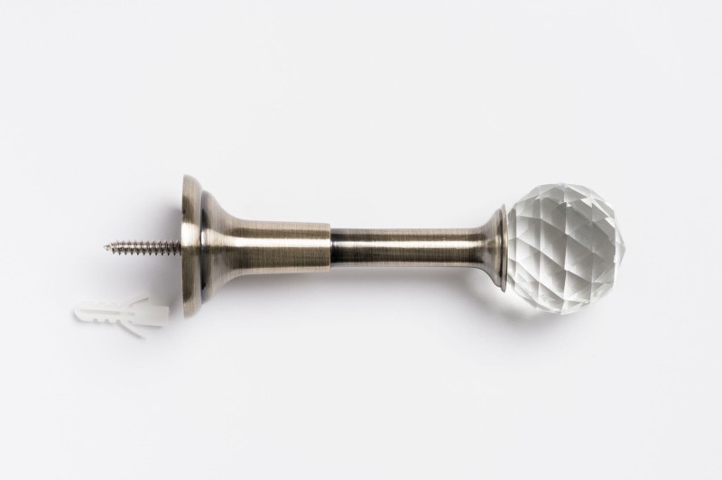 Uchwyt do zasłon Gałka Crystal złoty antyk/kryształ