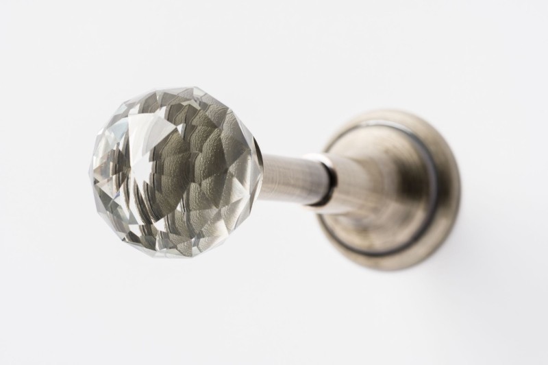 Uchwyt do zasłon Gałka Crystal złoto antyczne
