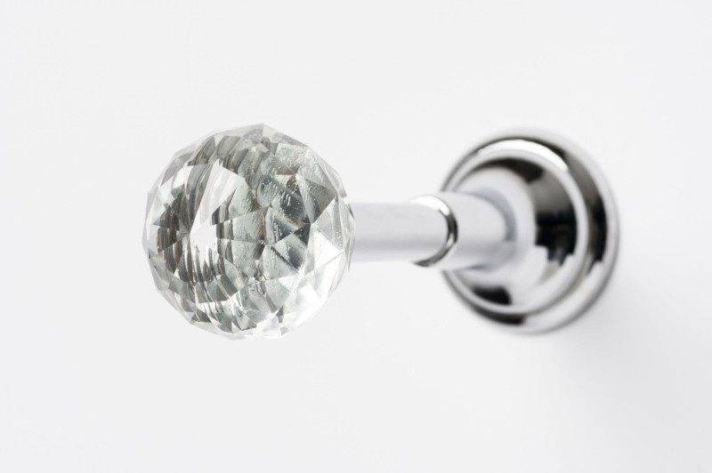 Uchwyt do zasłon Gałka Crystal chrom/kryształ