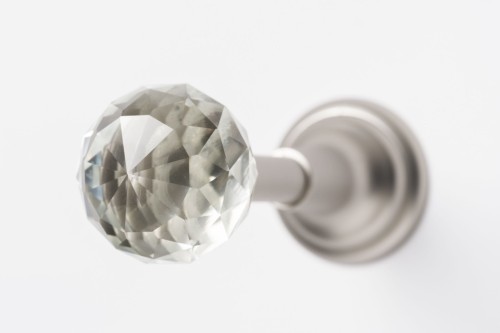 Uchwyt do podwieszania zasłon Gałka Crystal srebrny mat/kryształ