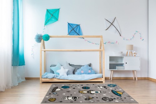 Dywan dla dzieci Smart Kids 22924 Kosmos szary do pokoju