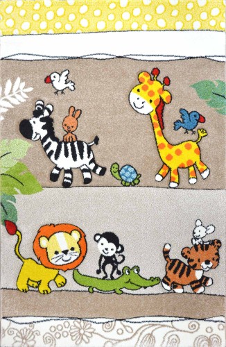 Dywan dla dzieci Smart Kids 22310 beżowy wzór Zwierzęta