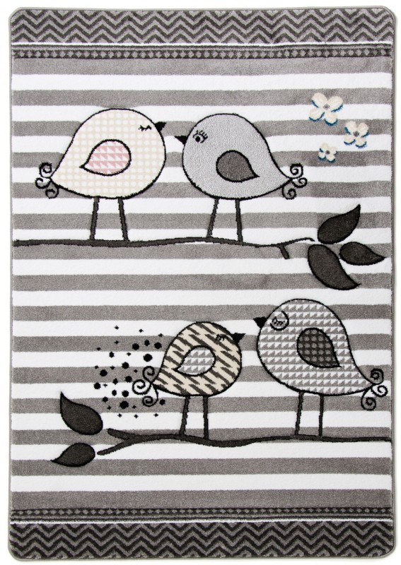 Dywan dla dzieci Petit BIRDS szary _dywanywitek_pl_