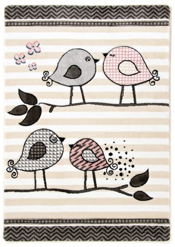 Dywan dla dzieci Petit BIRDS kremowy _dywanywitek_pl_