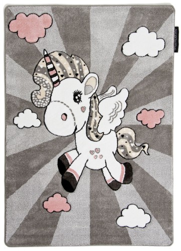 Dywan dla dzieci Petit Jednorożec szary