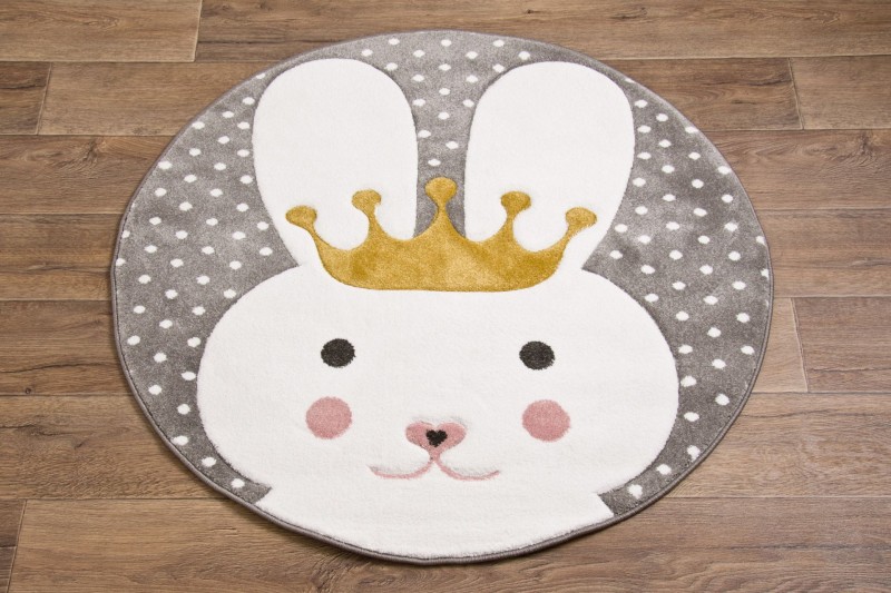 Dywan dla dzieci Petit BUNNY szary koło _dywanywitek_pl_2