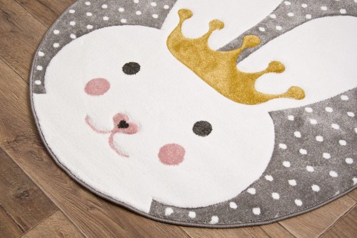 Dywan dla dzieci Petit BUNNY szary koło _dywanywitek_pl_3