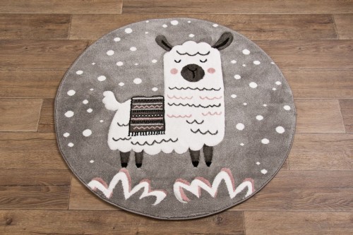 Dywan dla dzieci Petit LAMA szary koło _dywanywitek_pl_2