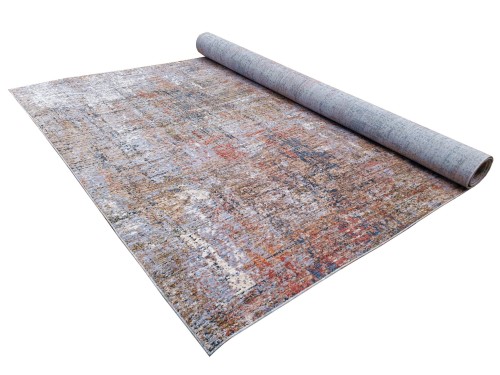 Dywan nowoczesny Kentucky 560 niebiesko-brązowy zwinięty w rulon