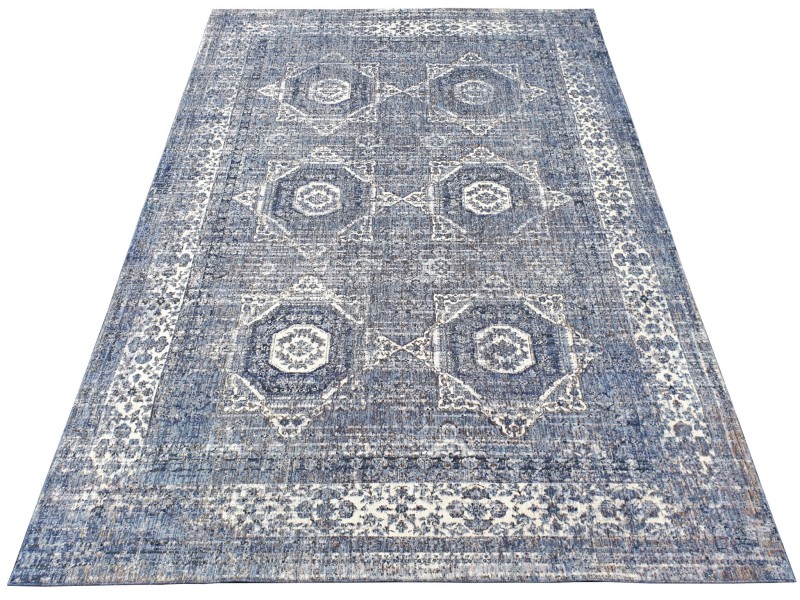 Rzut ukośny dywanu tradycyjnego vitage Kentucky 509 niebieski