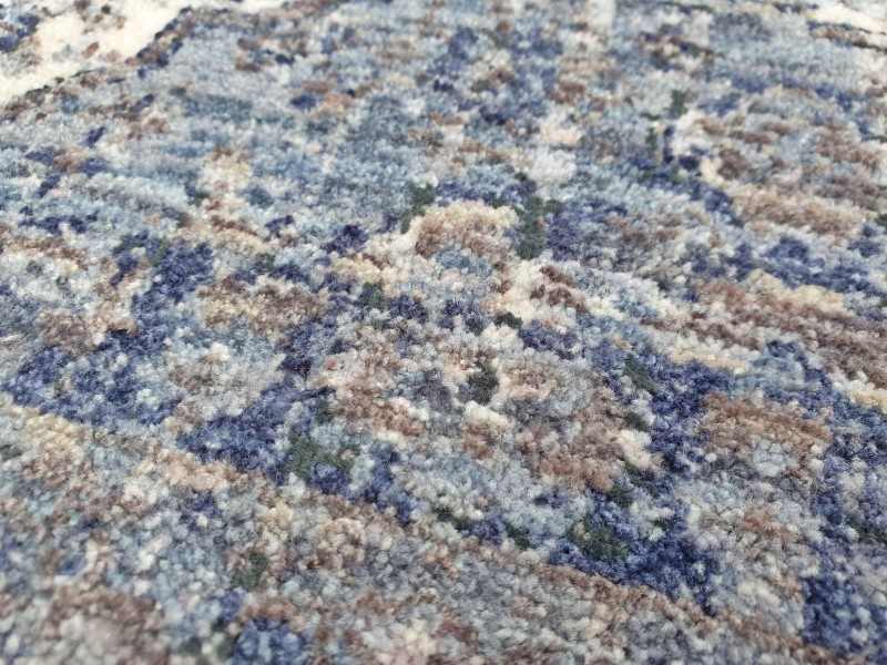 Zbliżenie runa dywanu tradycyjnego vitage Kentucky 509 niebieskiego