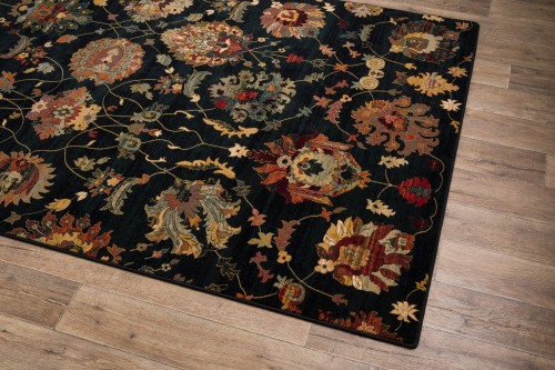 Dywan tradycyjny wełniany Dywilan Superior Latica navy - rzut z boku